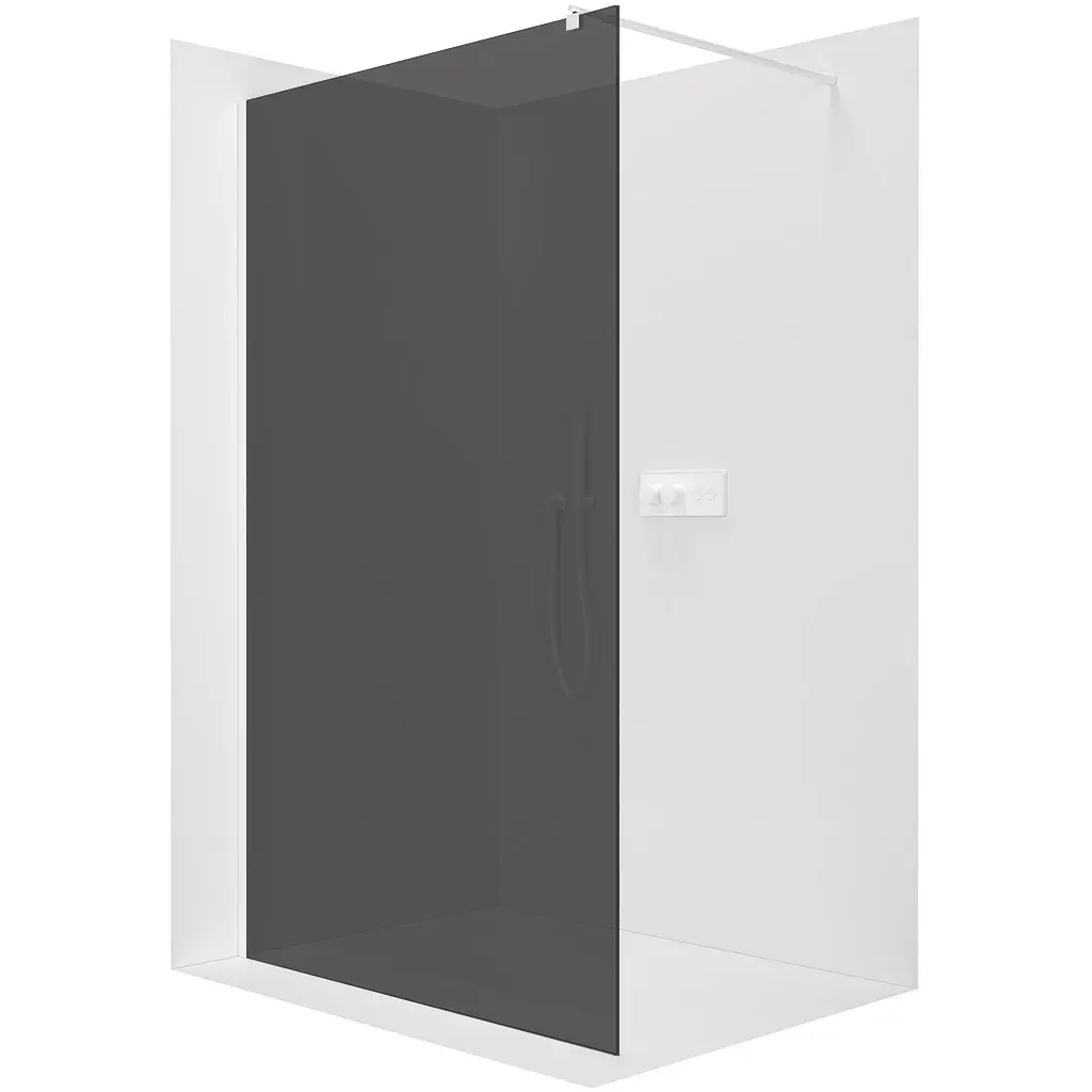 CERANO Sprchová zástěna Walk-in Onyx Round L/P 8 mm kulatá vzpěra bílá matná, grafitové sklo 30x200 CER-8050BD7938