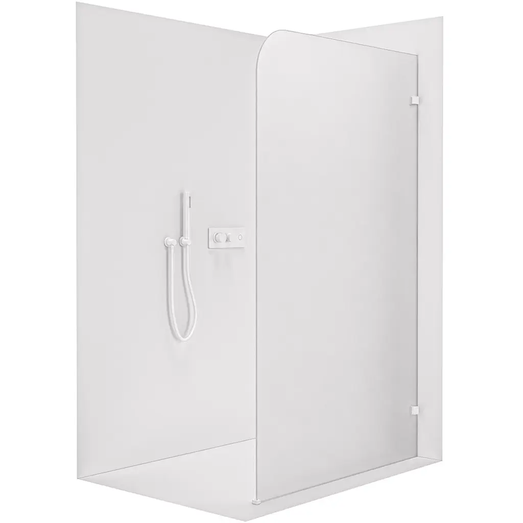 CERANO Sprchová zástěna Walk-in Orbis Pravá 8 mm bílá matná, mléčné sklo 100x200 CER-999915