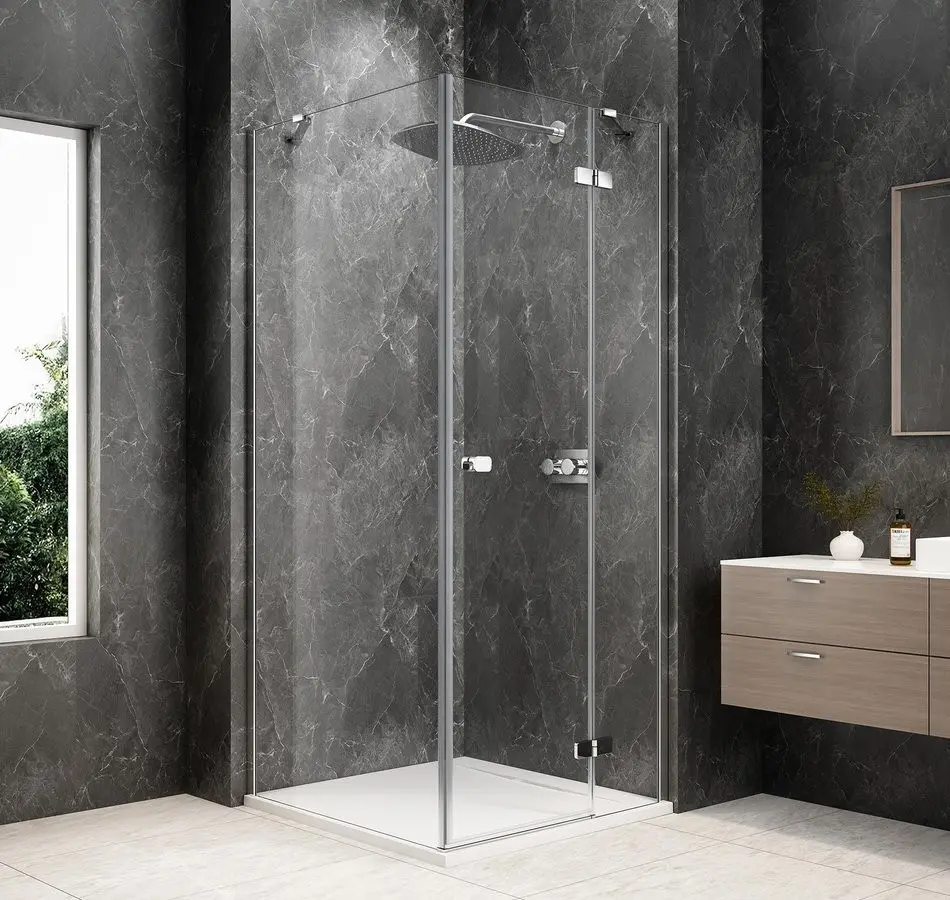 POLYSAN GLOBE CHROME čtvercový sprchový kout 900x900, čiré sklo, pravé GB1090-3315RC