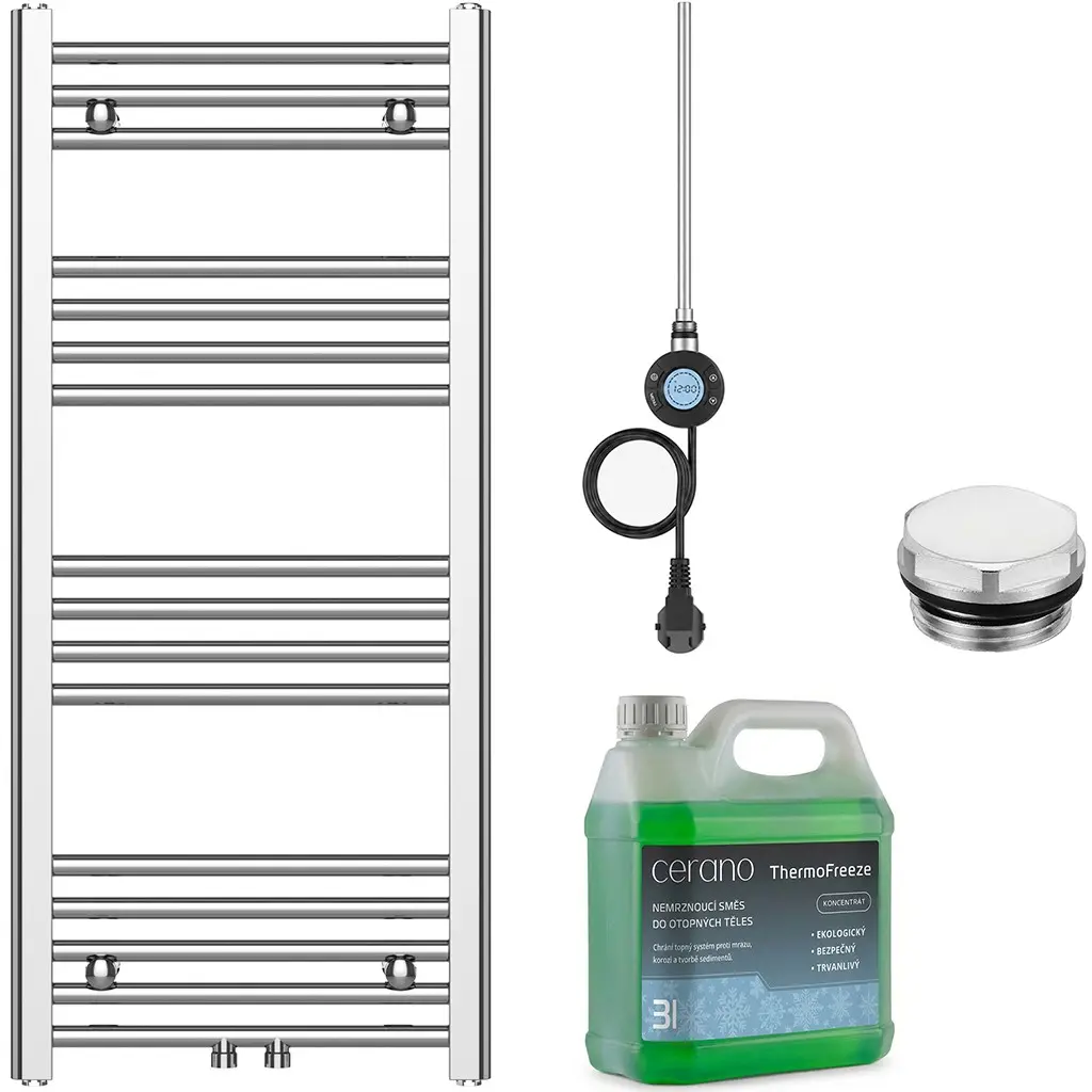 CERANO Koupelnový elektrický radiátorový set Benito WIFI 300W chrom 1000x450 mm CER-268861