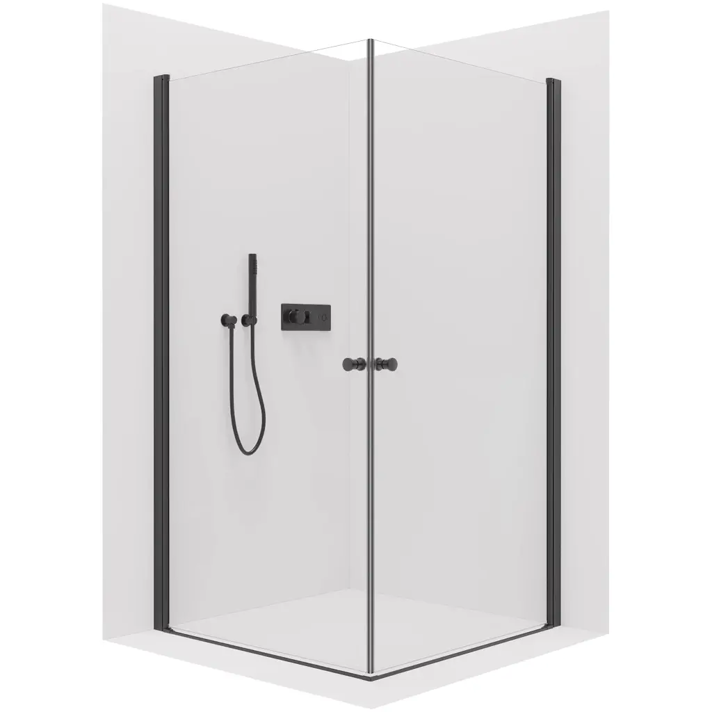 CERANO Sprchový kout Antelo Duo L/P 6 mm černá matná, transparentní sklo 110x70x190 otočný CER-482359