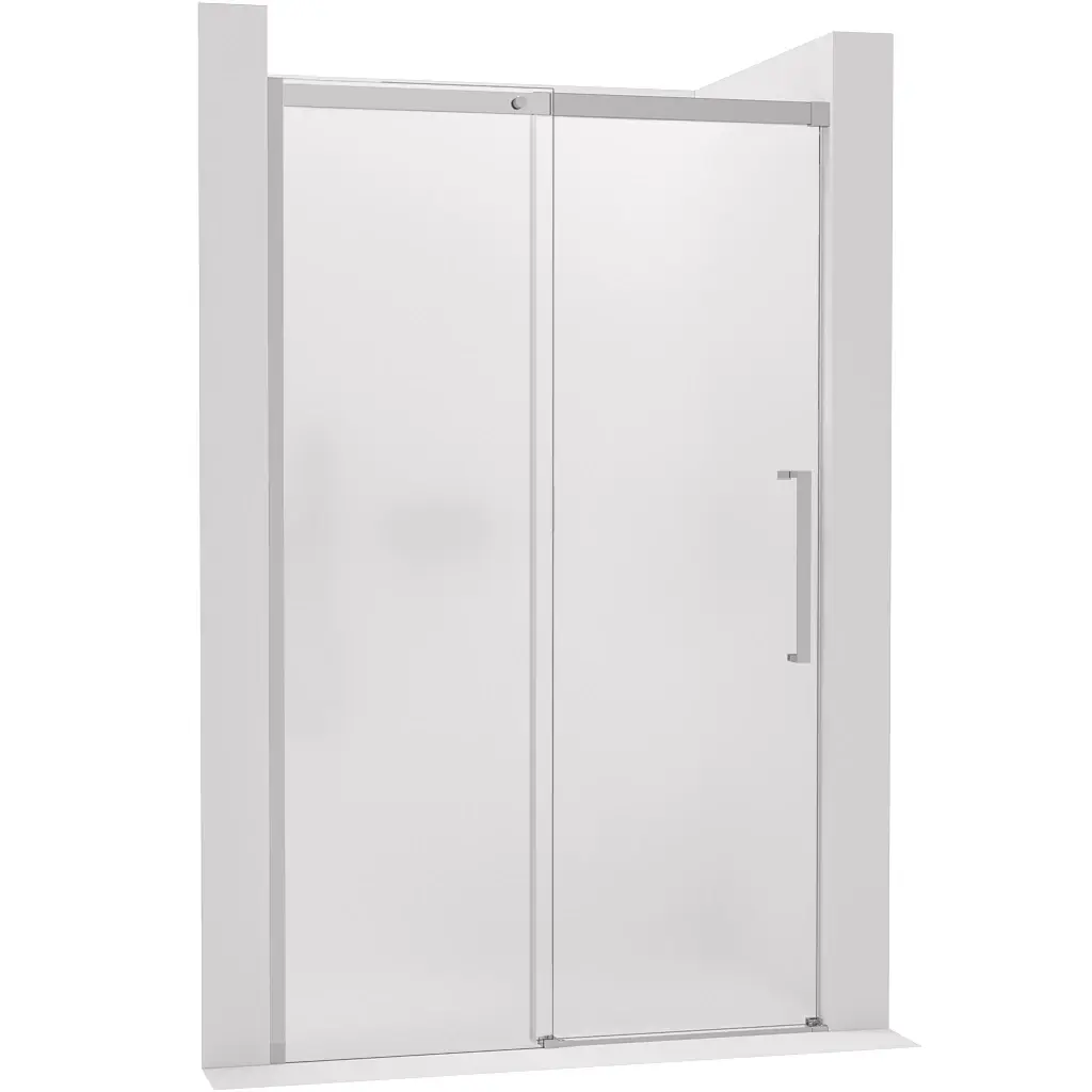 CERANO Sprchové posuvné dveře Lantono levá 8 mm Soft-Close chrom, mléčné sklo 150x195 CER-661993