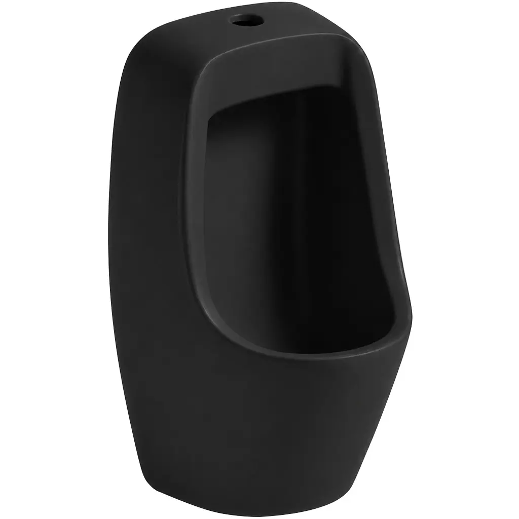 CERANO Pisoár závěsný Vulcan včetně tlačného ventilu černá matná 48x29 CER-680497