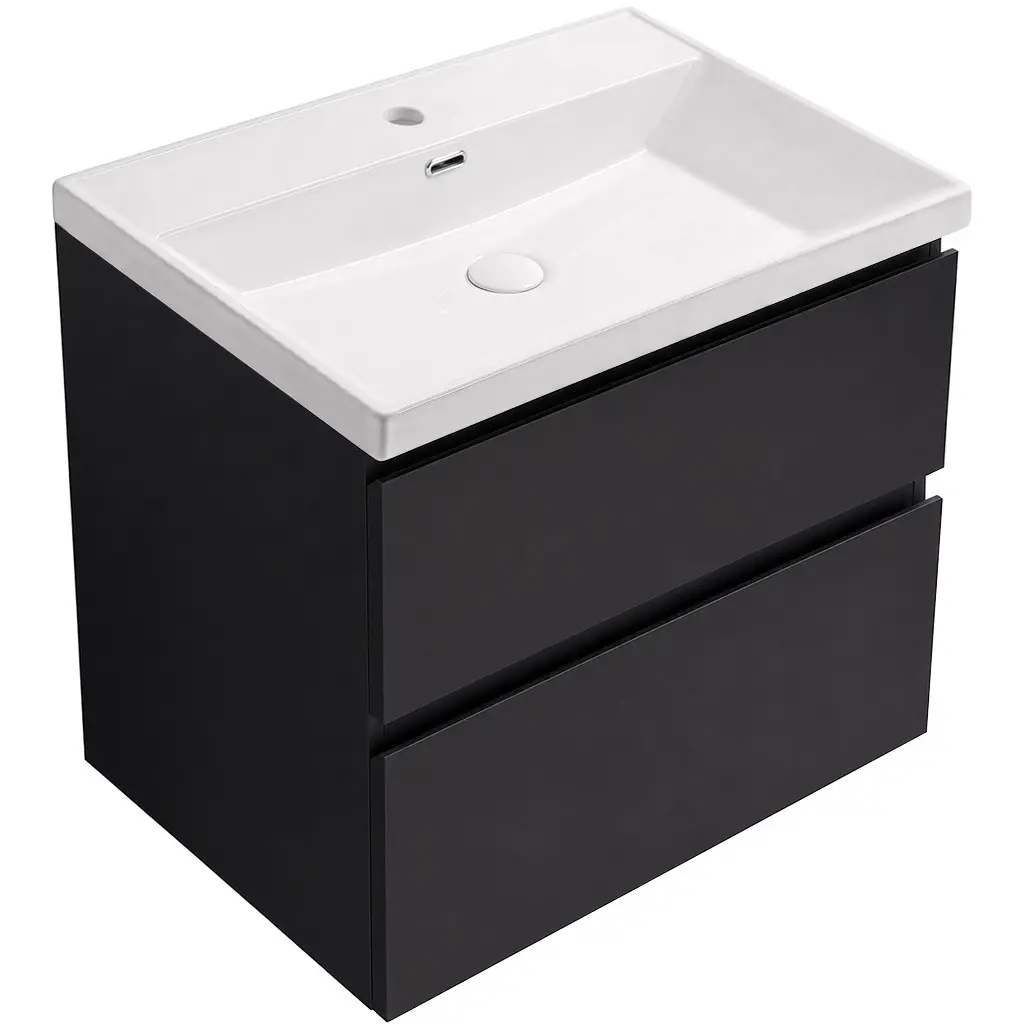 CERANO Koupelnová skříňka Carole keramické umyvadlo Viano černá matná 50,8x62,5x46,4 CER-700377