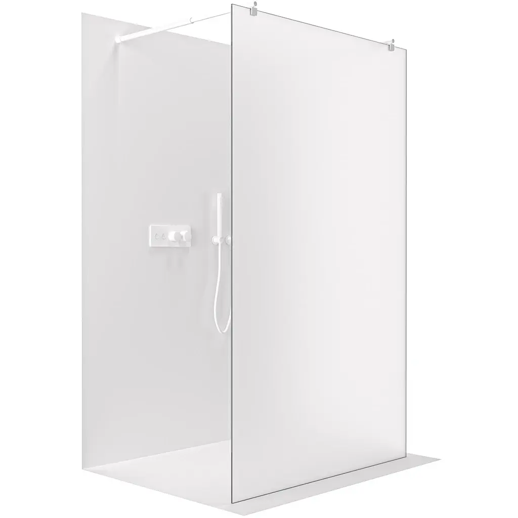 Sprchová zástěna Walk-in Onyx Duo L/P - 8 mm - kulatá vzpěra - bílá matná, mléčné sklo - 60x200 cm