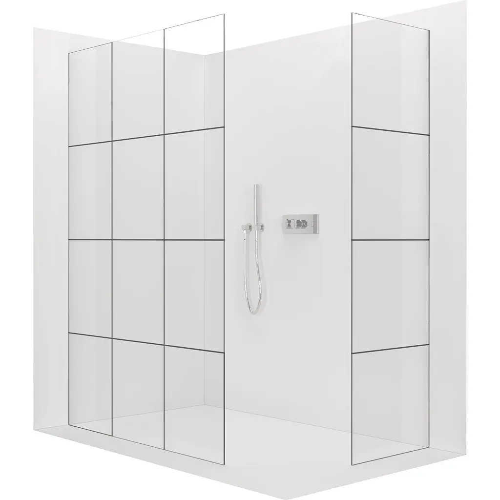 CERANO Sprchová zástěna Walk-in Crystal T L/P 8 mm bezvzpěrový systém chrom, industriální sklo 160x150x200 CER-8050BD4825