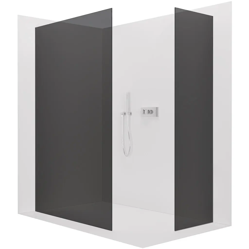 CERANO Sprchová zástěna Walk-in Crystal T L/P 10 mm bezvzpěrový systém chrom, grafitové sklo 130x90x200 CER-8050BD80430