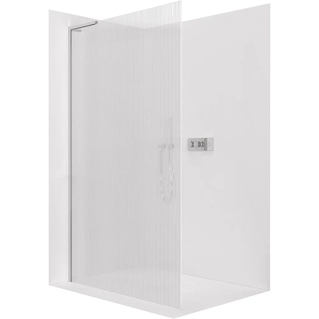 Sprchová zástěna Walk-in Onyx L-levá vzpěra - 8 mm - chrom, rýhované sklo - 160x200 cm