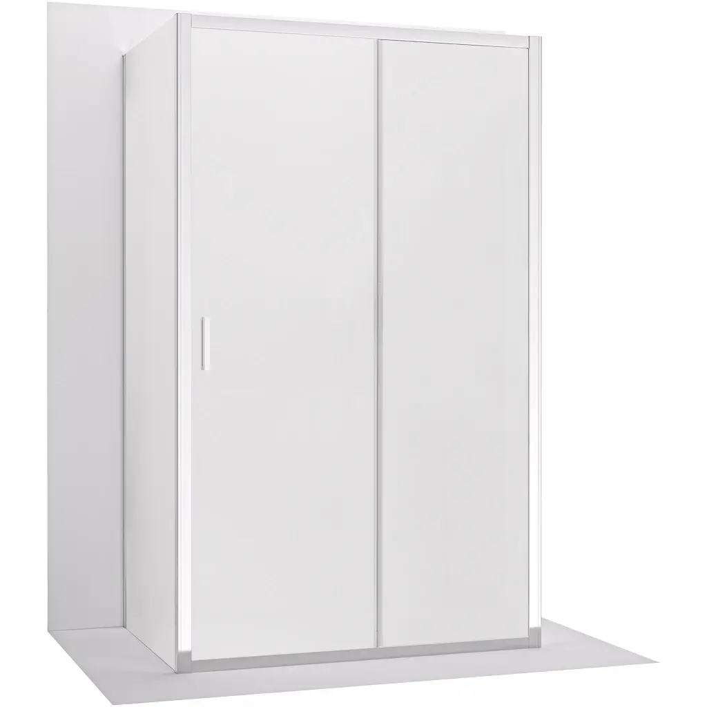 CERANO Třístěnný sprchový kout Varone LINE U L/P 6 mm chrom, mléčné sklo 110x90 posuvný CER-DY505-90176
