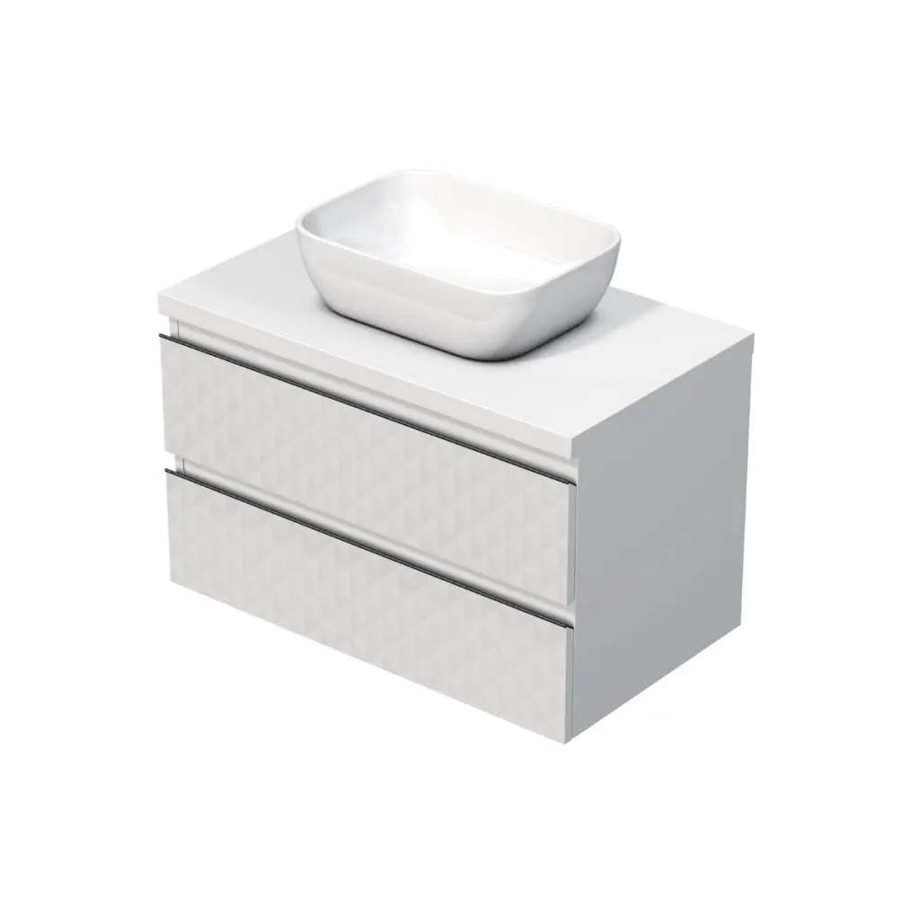 Koupelnová skříňka s krycí deskou SAT Cube Way 80x47,5x46 cm bílá mat CUBE3D46802ZBKD CUBE3D46802ZBKD