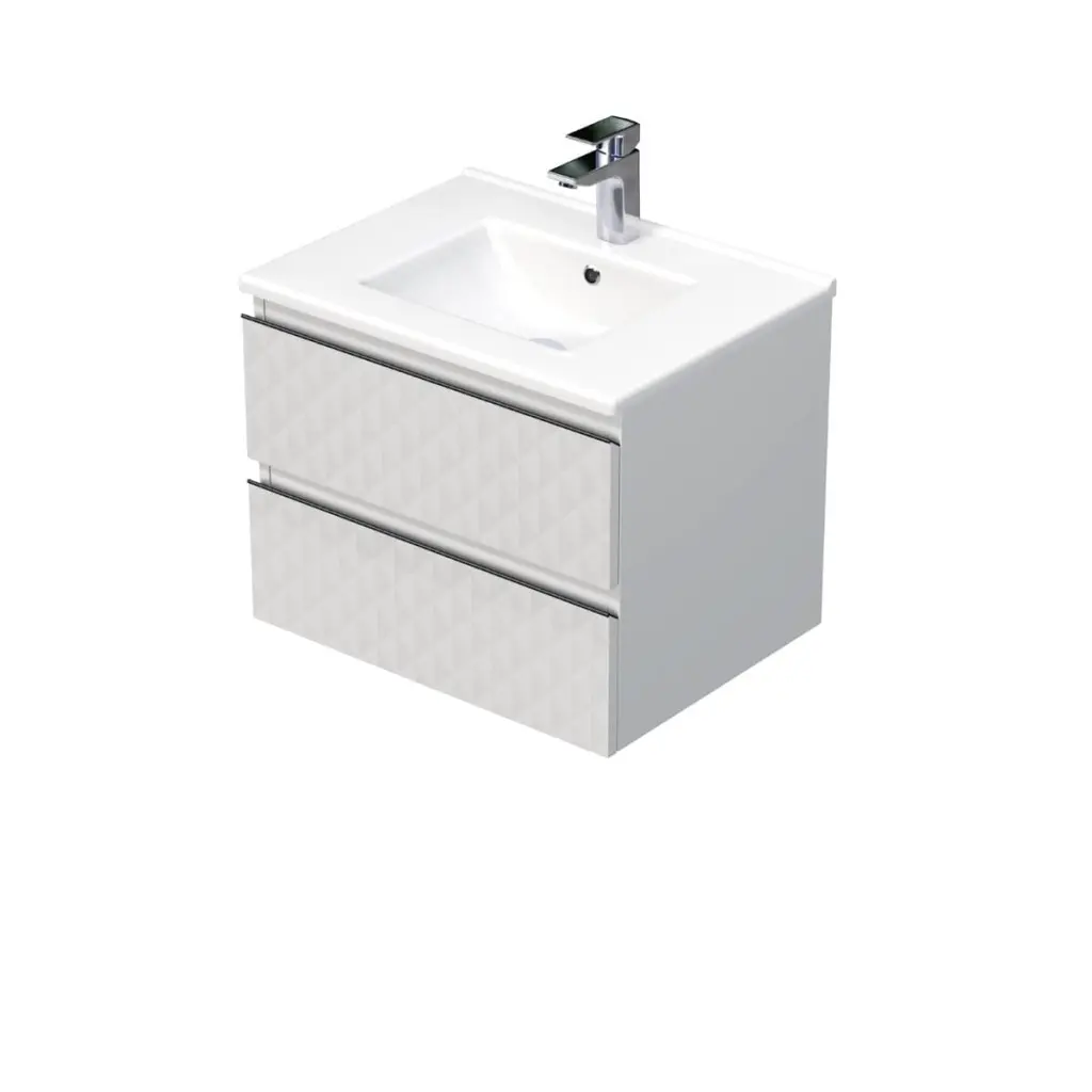 Koupelnová skříňka s umyvadlem SAT Cube Way 60x47,5x46 cm bílá mat CUBE3D602ZBMOD CUBE3D602ZBMOD
