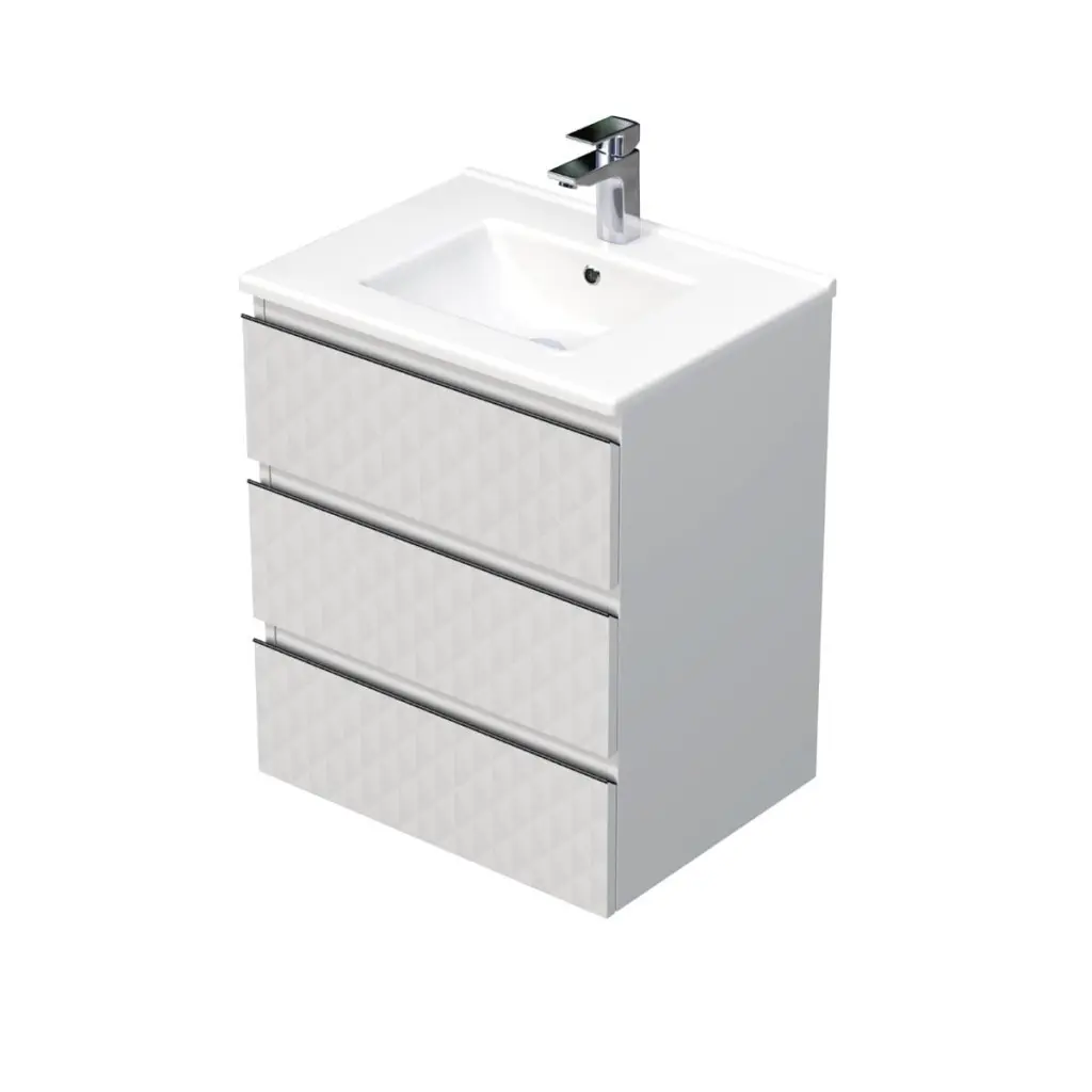 Koupelnová skříňka s umyvadlem SAT Cube Way 60x71x46 cm bílá mat CUBE3D603ZBMOD CUBE3D603ZBMOD