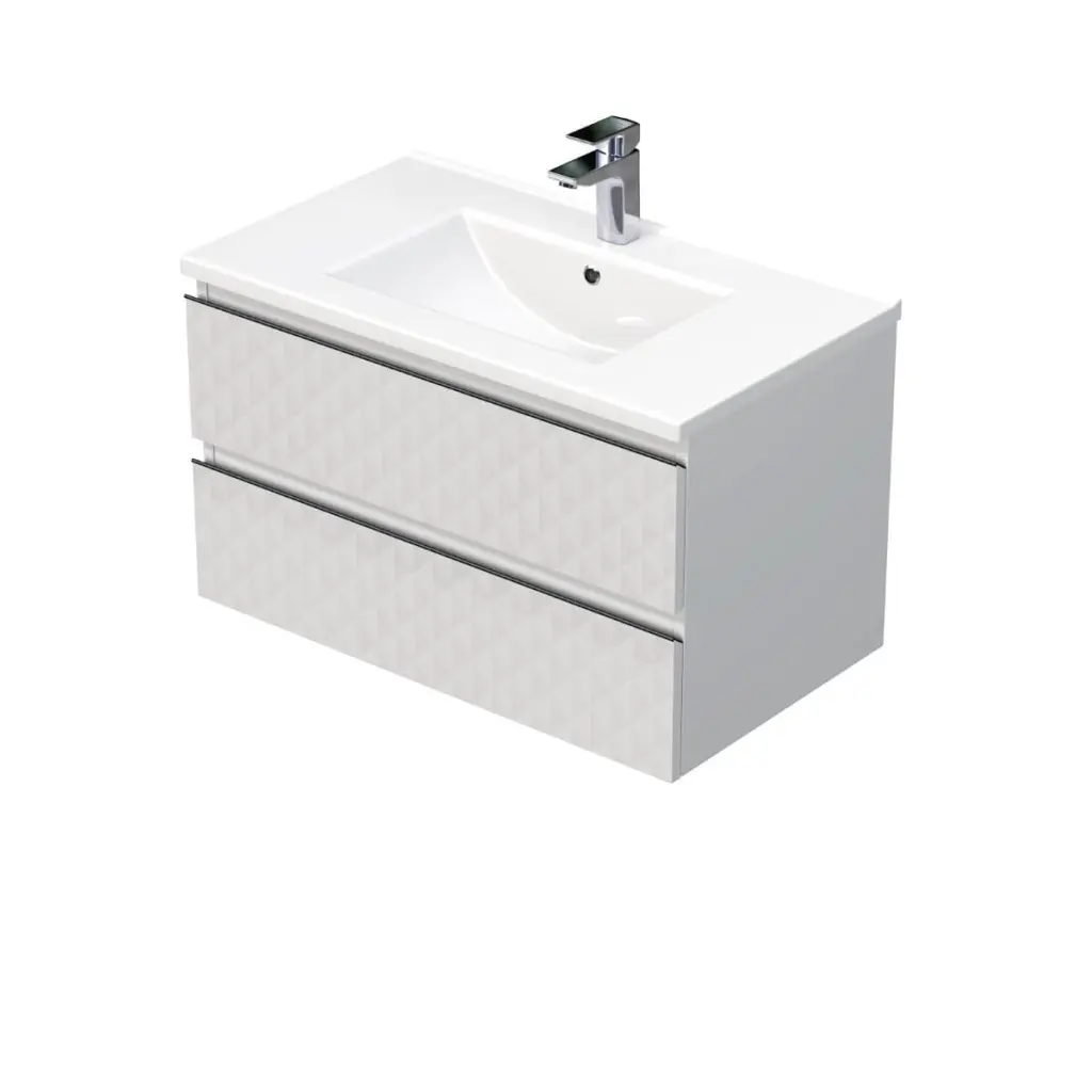 Koupelnová skříňka s umyvadlem SAT Cube Way 80x47,5x46 cm bílá mat CUBE3D802ZBMOD CUBE3D802ZBMOD