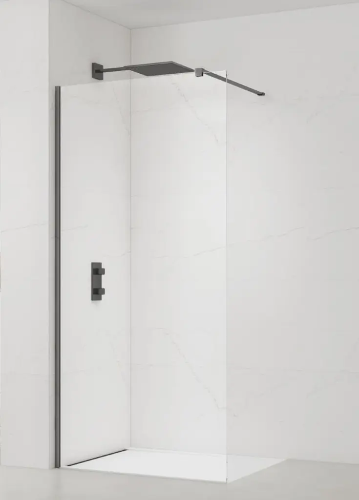 Sprchová zástěna Walk-in 120 cm SAT v barvě profilu PVD Gun metal SATBWI120PRGM SATBWI120PRGM
