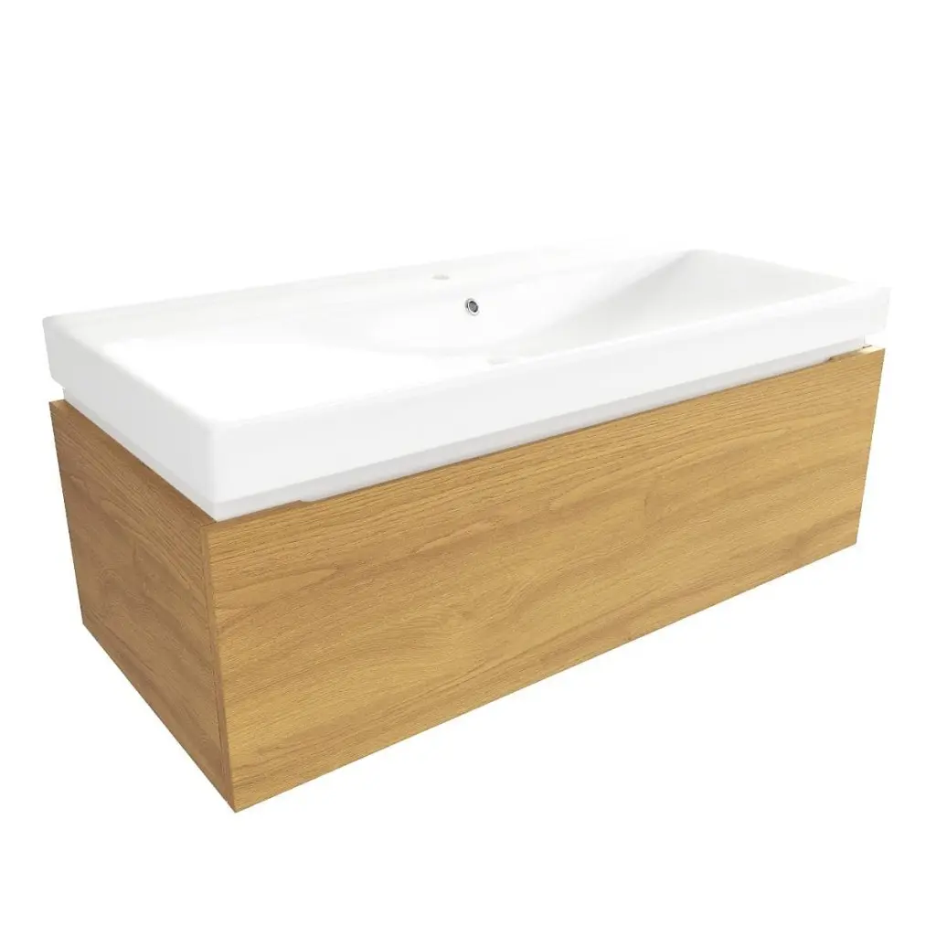 Koupelnová skříňka s umyvadlem SAT Feel 100x30x46 cm medový dub mat SATFEEL100DMU1 SATFEEL100DMU1