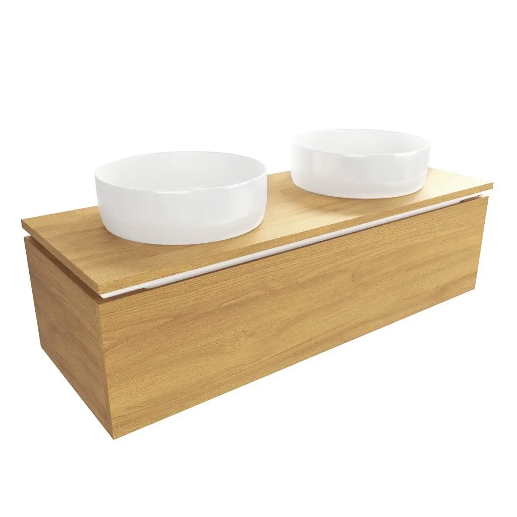Koupelnová skříňka s krycí deskou SAT Feel 120x30x46 cm medový dub mat SATFEEL120DMD SATFEEL120DMD