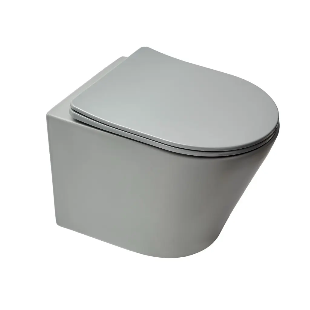 Wc závěsné SAT Infinitio včetně prkénka softclose, šedá mat, zadní odpad SATINF010RREXPLGRM SATINF010RREXPLGRM