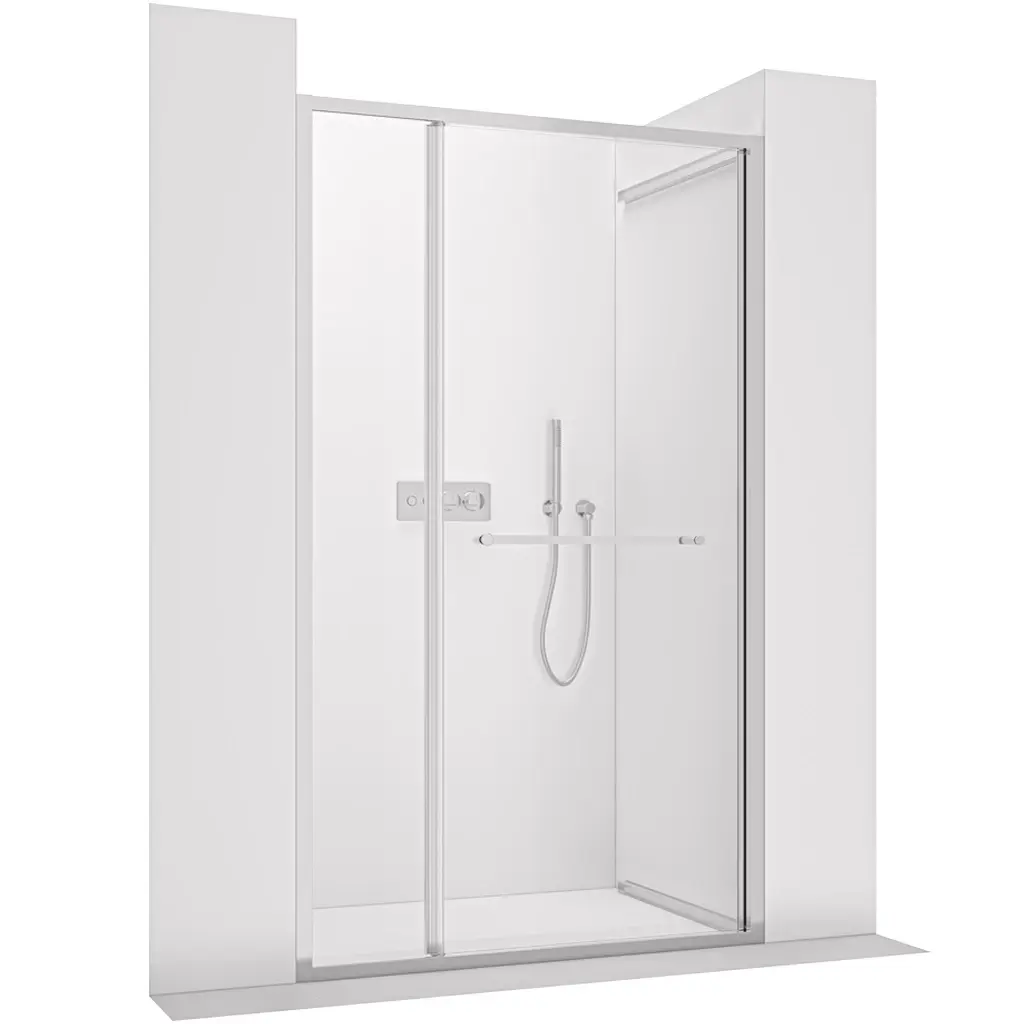 CERANO Sprchové posuvné dveře Versaro L/P 6 mm chrom, transparentní sklo 140x195 zasouvací CER-8050BD80342