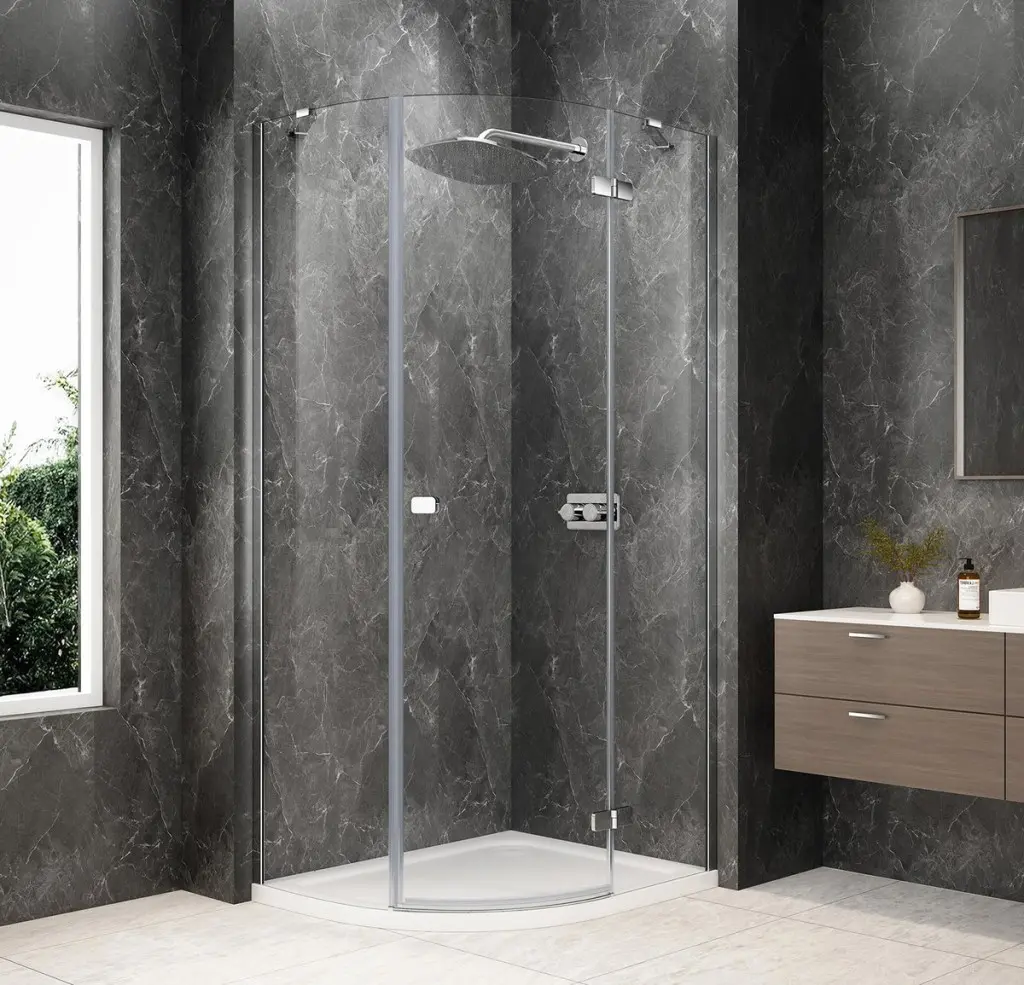 POLYSAN GLOBE CHROME čtvrtkruhový sprchový kout 900x800, čiré sklo, pravé GB2980RC