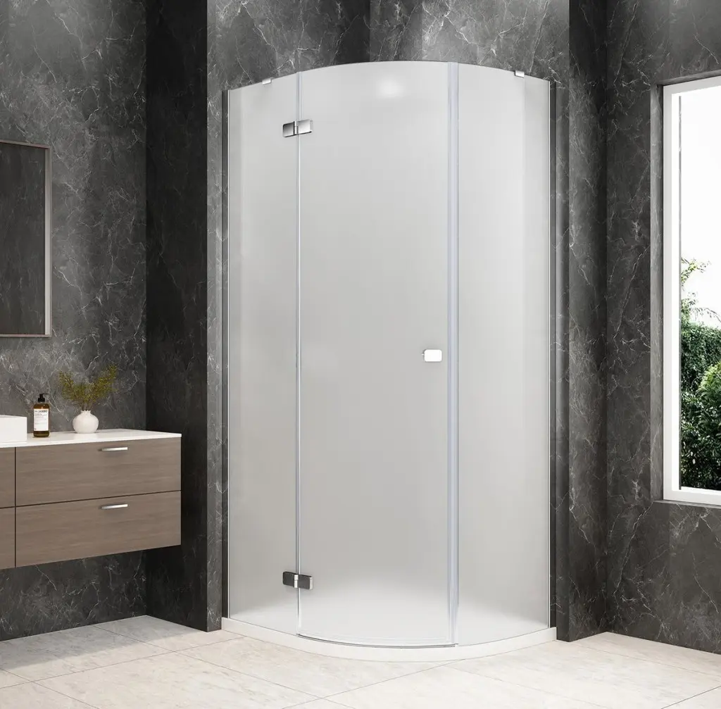 POLYSAN GLOBE CHROME čtvrtkruhový sprchový kout 1000x900, matné sklo, levé GB2190MLC
