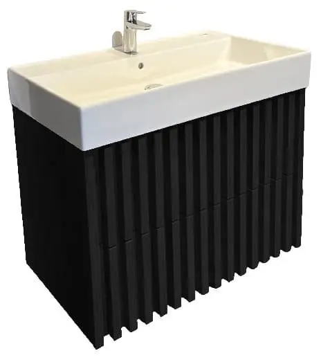 Koupelnová skříňka s umyvadlem SAT Delano 80x56x46 cm černá mat DELANO80ZCSAT