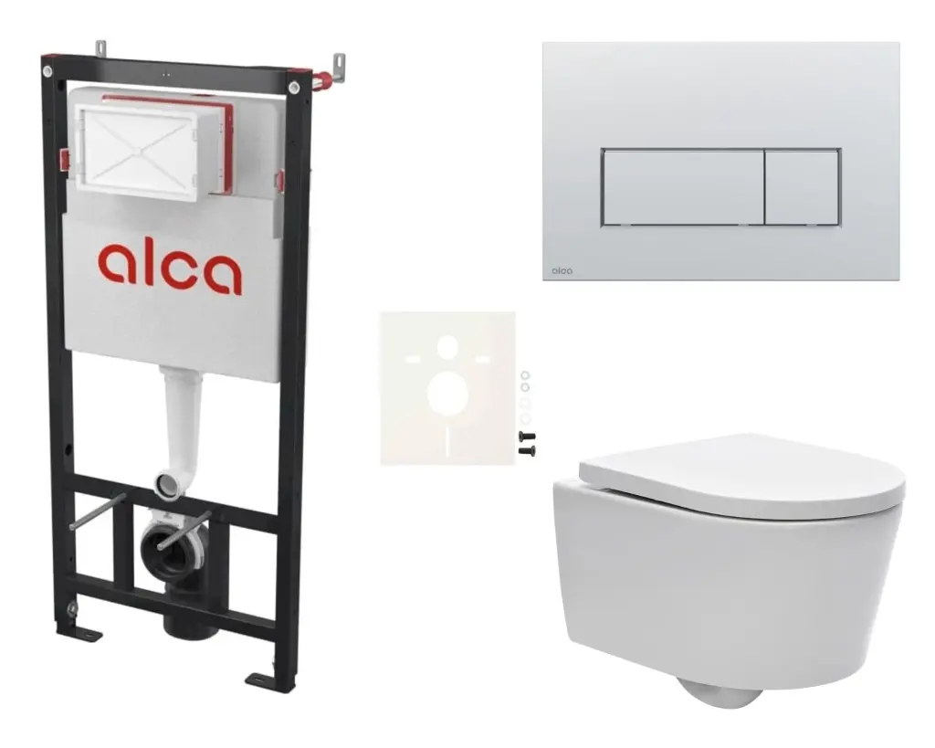 Cenově zvýhodněný závěsný WC set Alca do lehkých stěn / předstěnová montáž + WC SAT Brevis SIKOASW9 SIKOASW9