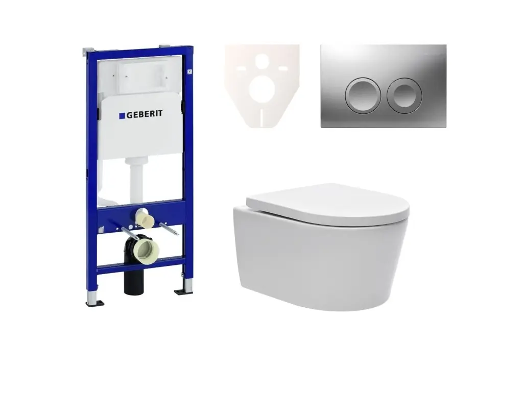 Cenově zvýhodněný závěsný WC set Geberit do lehkých stěn / předstěnová montáž + WC SAT Brevis SIKOGES6W3 SIKOGES6W3