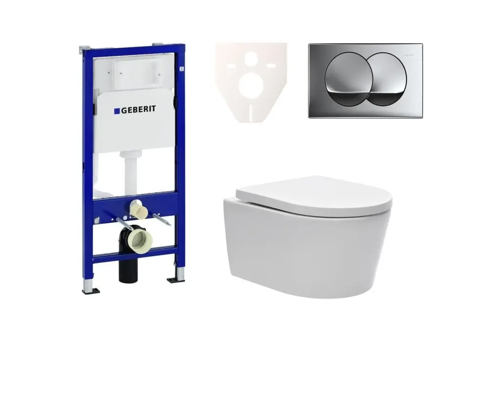 Cenově zvýhodněný závěsný WC set Geberit do lehkých stěn / předstěnová montáž + WC SAT Brevis SIKOGES6W71 SIKOGES6W71