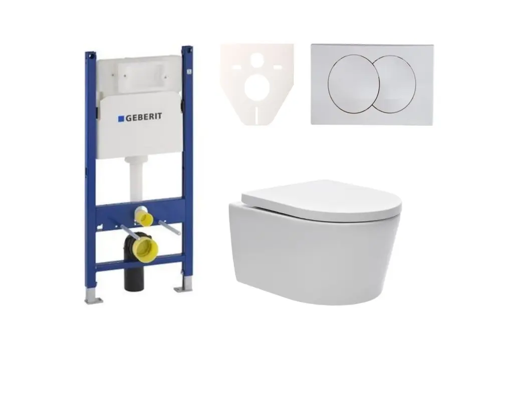 Cenově zvýhodněný závěsný WC set Geberit do lehkých stěn / předstěnová montáž + WC SAT Brevis SIKOGES7W7 SIKOGES7W7