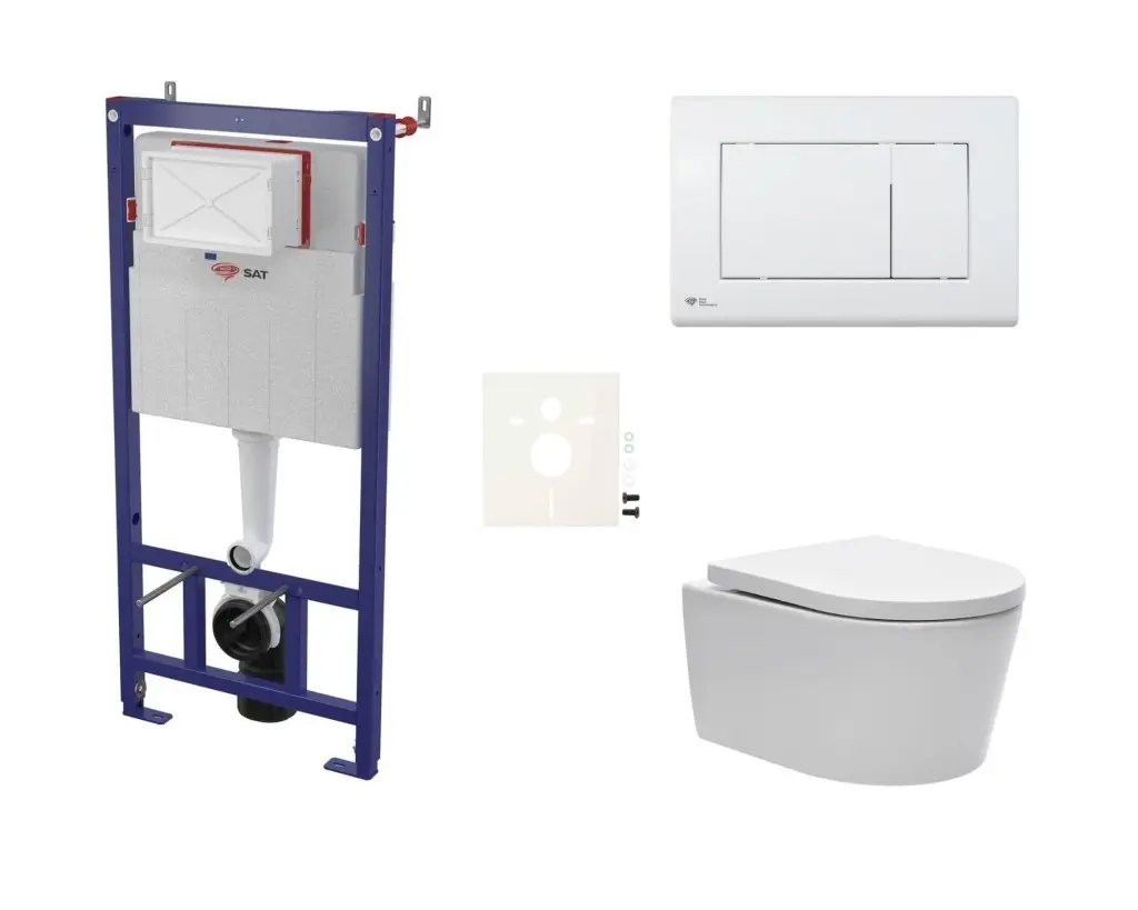 Cenově zvýhodněný závěsný WC set SAT do lehkých stěn / předstěnová montáž + WC SAT Brevis SIKOSSBR20K SIKOSSBR20K