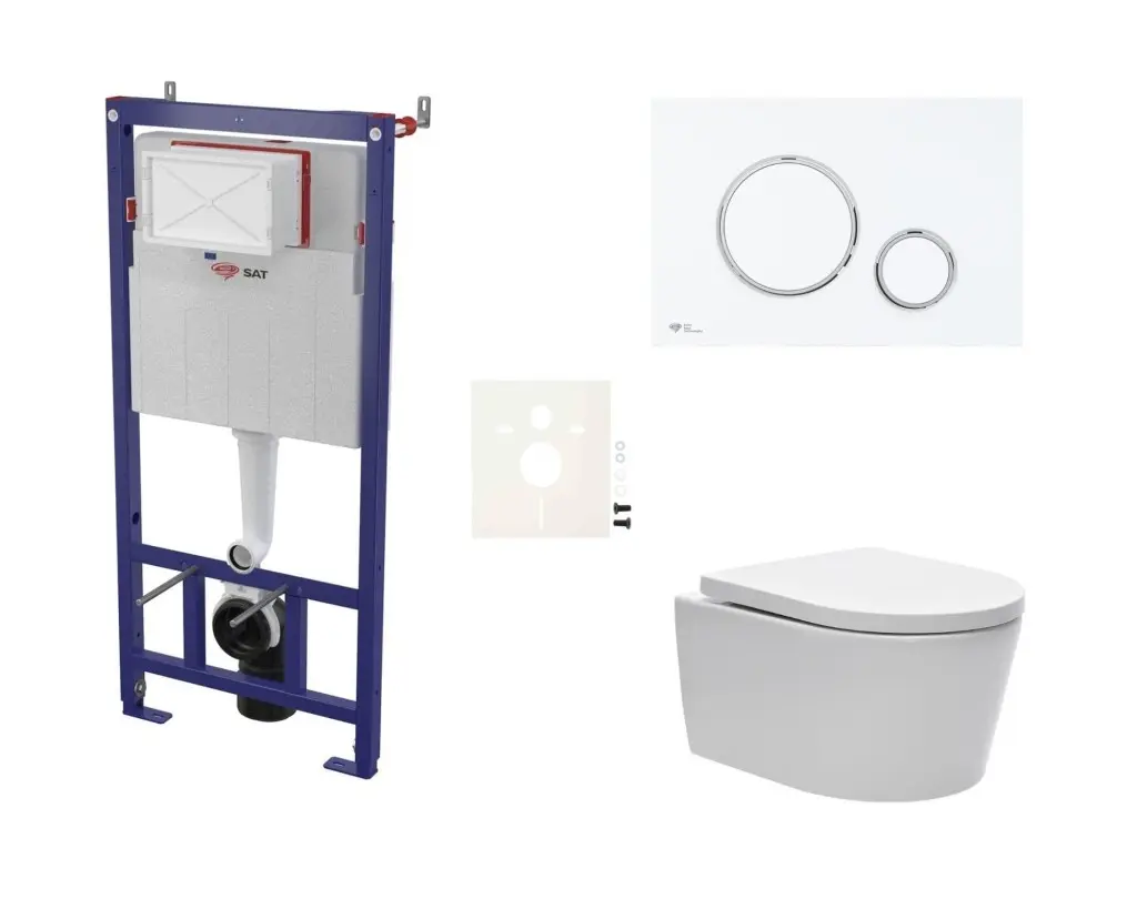 Cenově zvýhodněný závěsný WC set SAT do lehkých stěn / předstěnová montáž + WC SAT Brevis SIKOSSBR76K SIKOSSBR76K