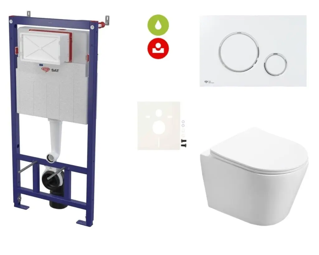 Cenově zvýhodněný závěsný WC set SAT do lehkých stěn / předstěnová montáž + WC SAT Infinitio SIKOSSIN70KECO SIKOSSIN70KECO