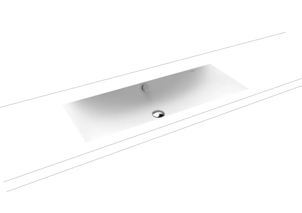 Zápustné umyvadlo Kaldewei Silenio 3048 93,4x39,1 cm alpská bílá bez otvoru pro baterii 906106003001 906106003001