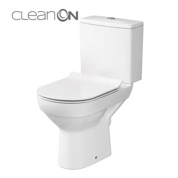 Cersanit City - WC kombi se sedátkem SoftClose, zadní odpad, boční napouštění, CleanOn, bílá K35-037