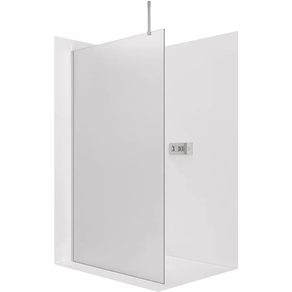 CERANO Sprchová zástěna Walk-in Onyx Top Cube L/P 8 mm hranatá vzpěra chrom, mléčné sklo 100x200 CER-8050BD7063