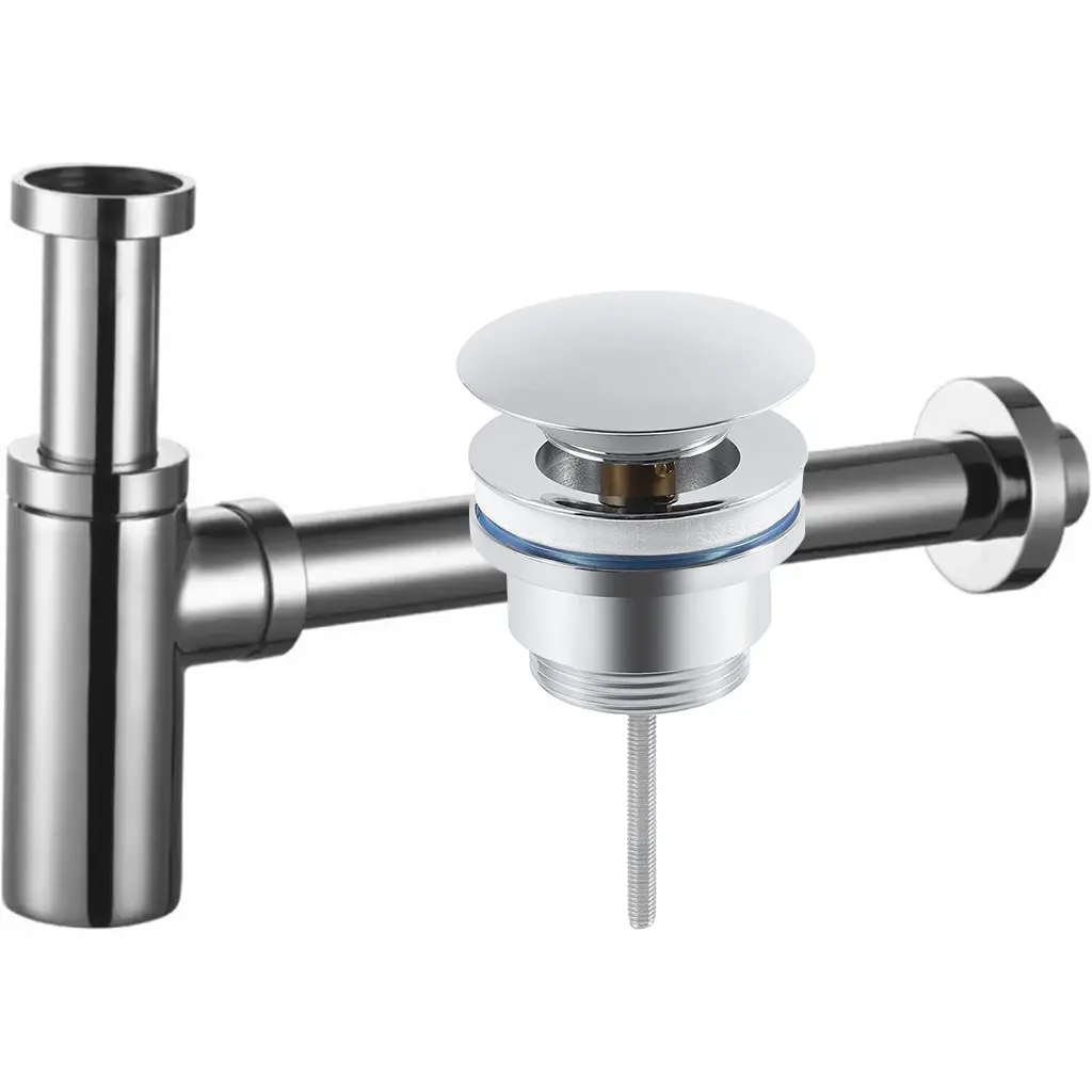 CERANO Sifon umyvadlový mosaz DN32 mm s výpustí click-clack bez přepadu chrom CER-665917