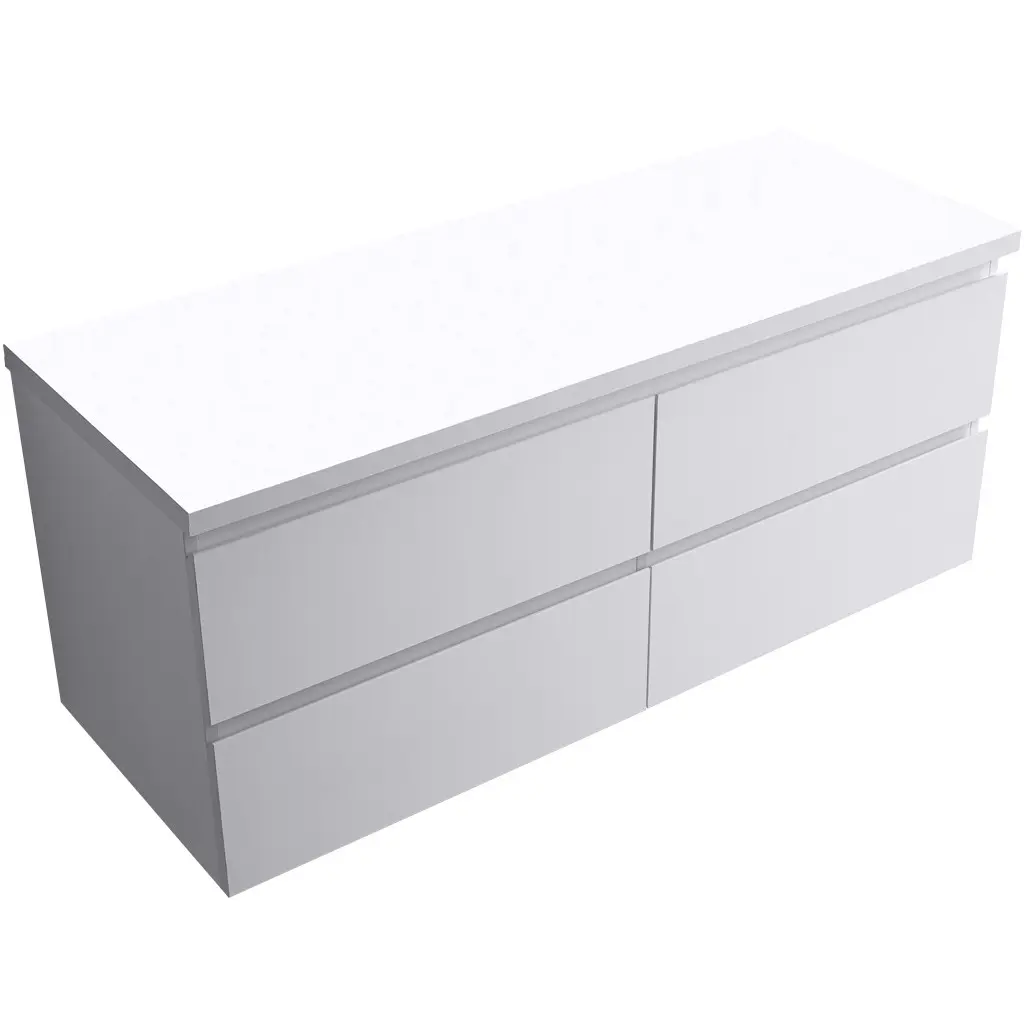 CERANO Koupelnová skříňka Carole bílá matná + deska pod umyvadlo Navira Pro 36 mm 120x51,6x46 CER-668264