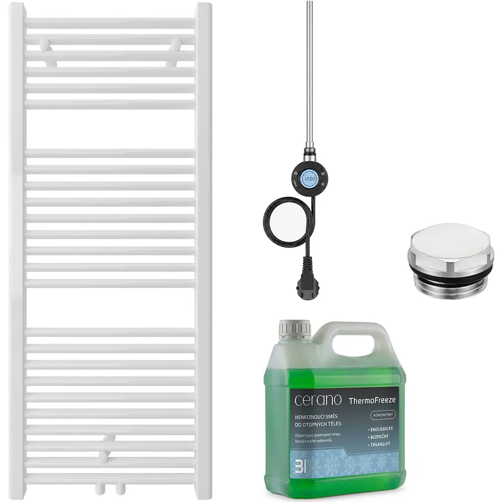 CERANO Koupelnový elektrický radiátorový set Lincoln WIFI 300W bílá lesklá 1200x500 mm CER-646934
