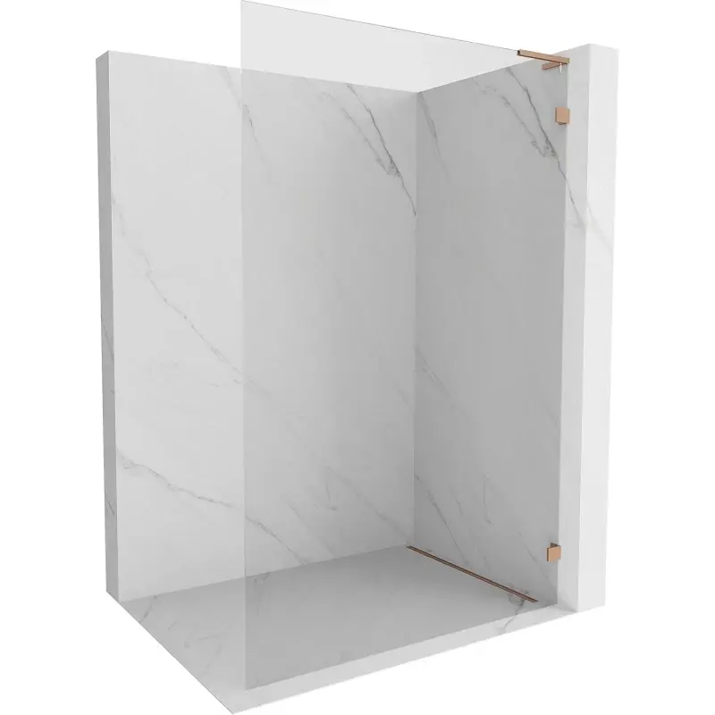 MEXEN/S Lunar L Sprchová zástěna WALK-IN pravá 120 x 200, transparent 8 mm, měď kartáčovaná 830L-120-000-65-00-P