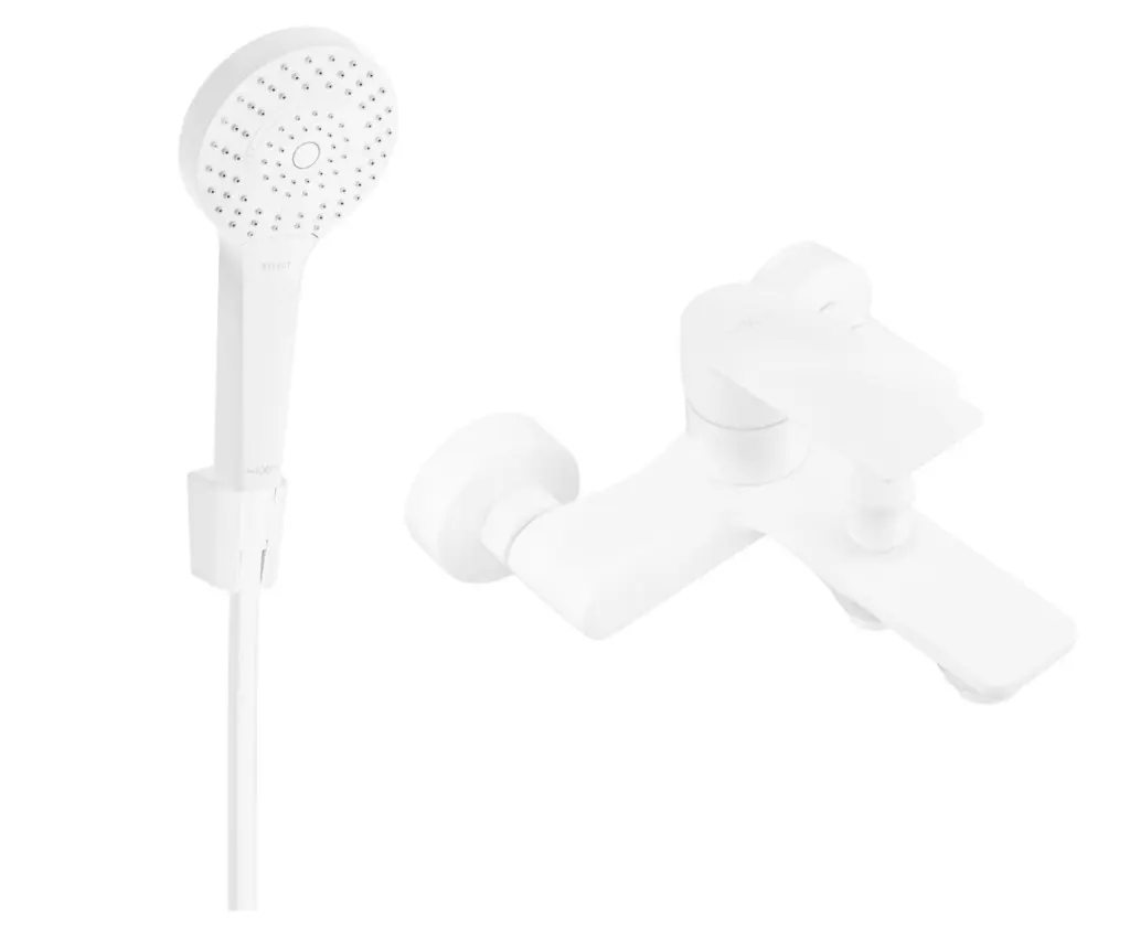 MEXEN - R05 Royo vanová baterie se sprchou set, bílá 7223R05-20