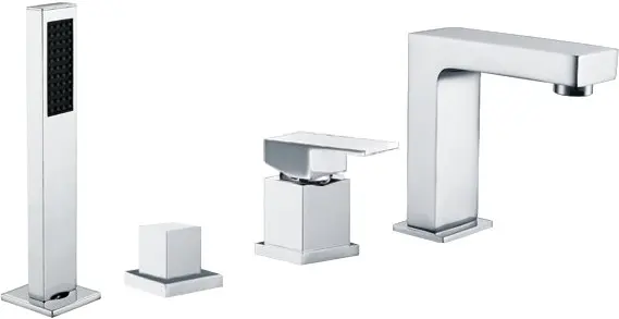Vanová baterie 4- otvorová Mexen CUBE chrom