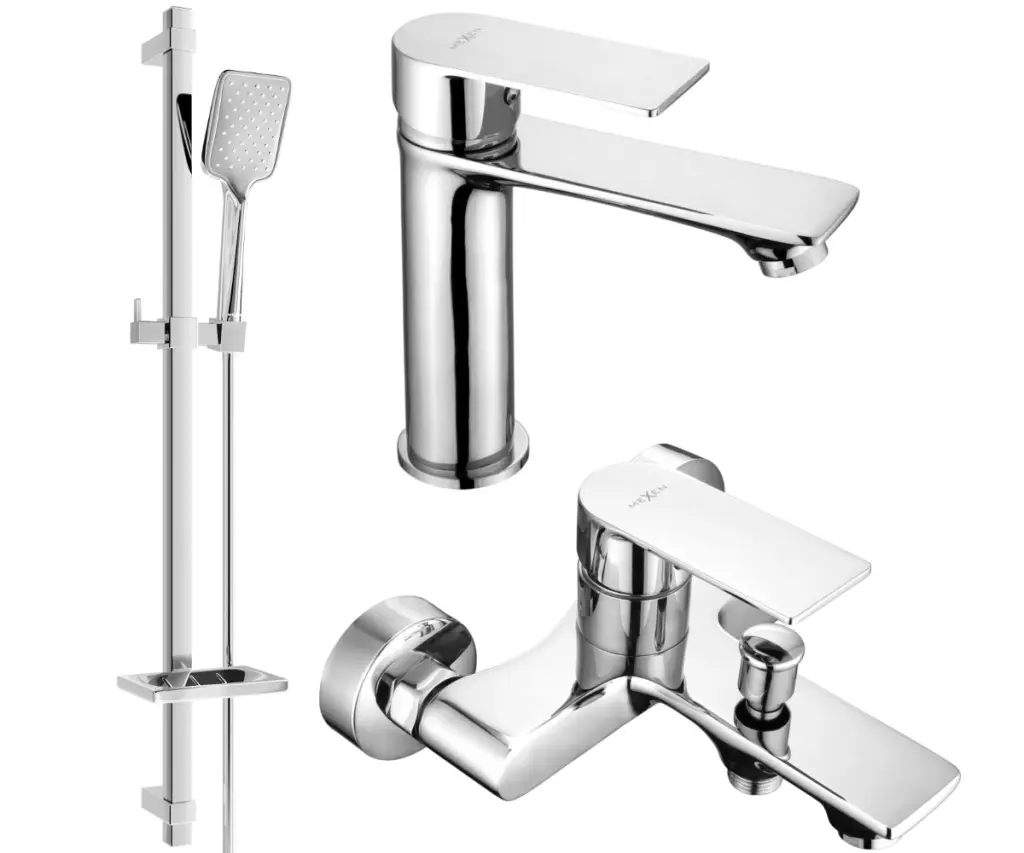 MEXEN/S Royo DQ62 Set umyvadlové a vanové baterie s příslušenstvím, chrom 72203DQ62-00