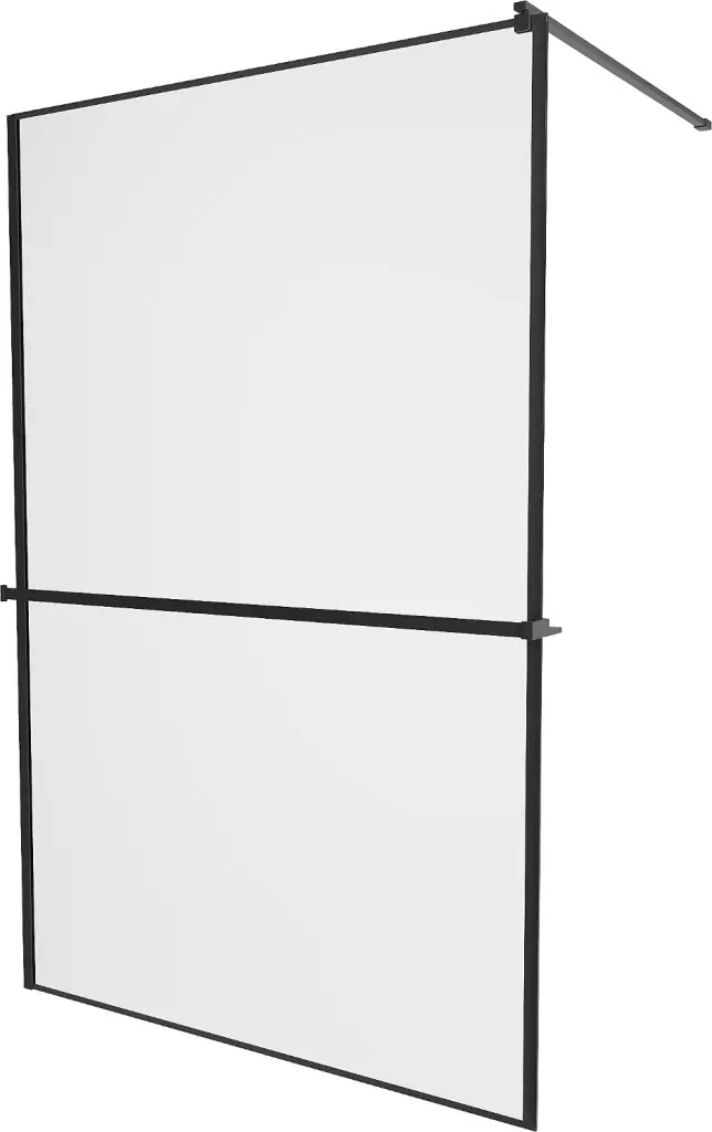 MEXEN/S KIOTO Sprchová zástěna WALK-IN s poličkou a držákem ručníků 80 x 200, transparent/černá 8 mm, černá 800-080-121-70-70