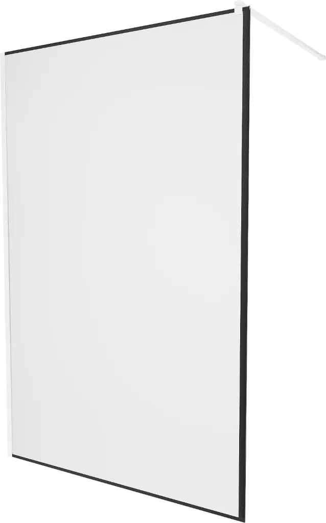 MEXEN/S KIOTO Sprchová zástěna WALK-IN 70 x 200, transparent/černý vzor 8 mm, bílá 800-070-101-20-70