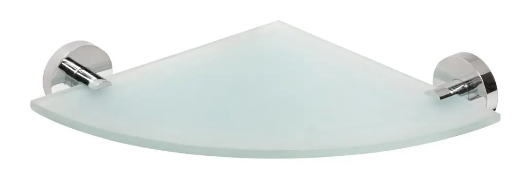 SAPHO - X-ROUND E skleněná polička rohová 235x255, chrom XR603