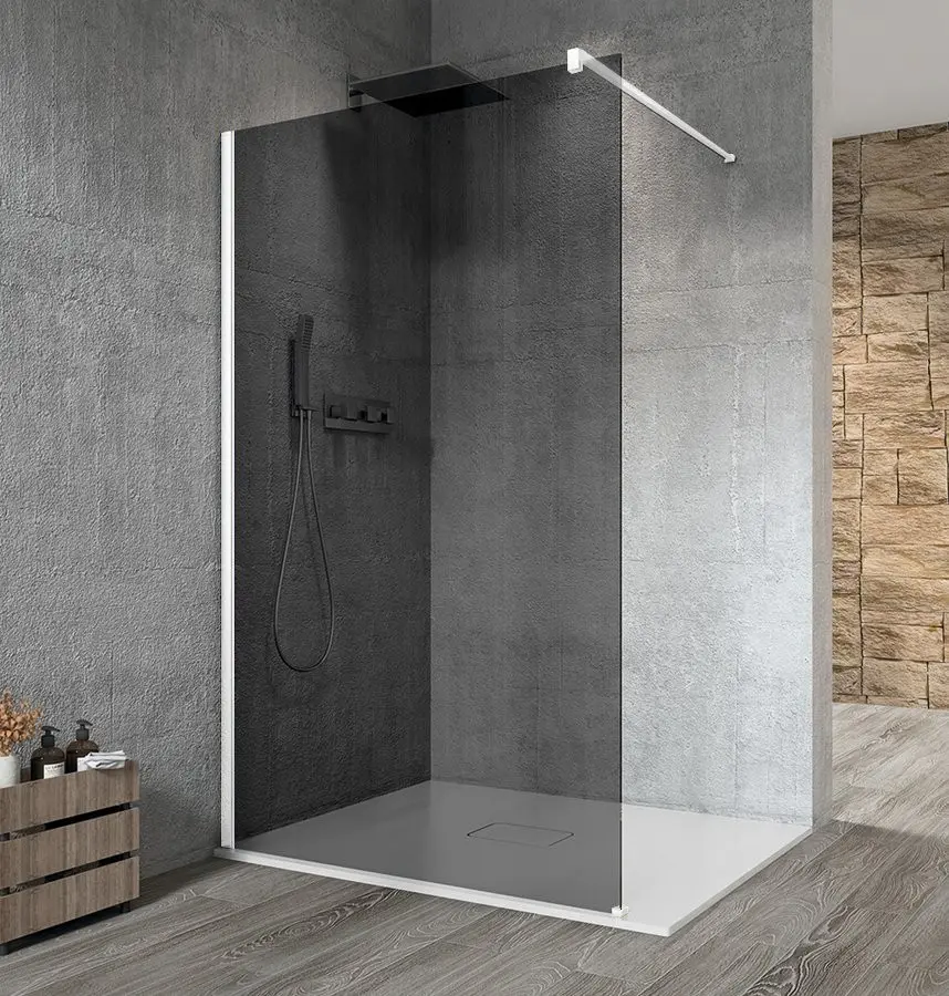 GELCO VARIO WHITE jednodílná sprchová zástěna k instalaci ke stěně, kouřové sklo, 1100 GX1311GX1015