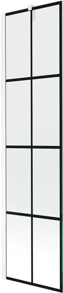 MEXEN/S Next vanová zástěna FIX 50 x 150, černá dekor, bílá 895-050-000-00-77-20