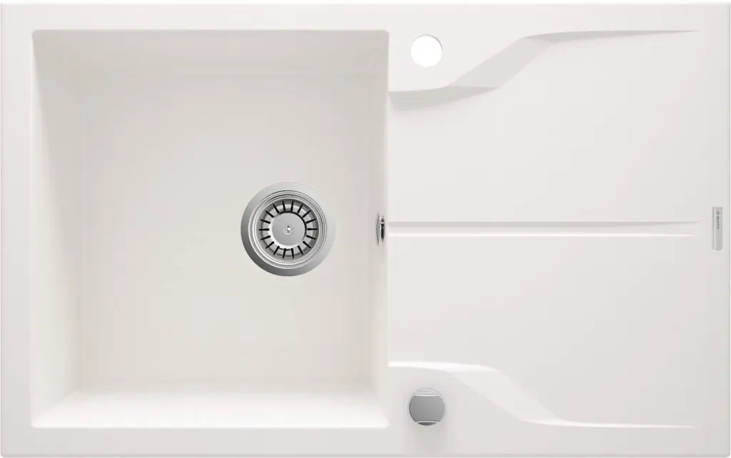 DEANTE Andante flush alabaster Granitový dřez s odkapávačem zápustný ZQN_A11F