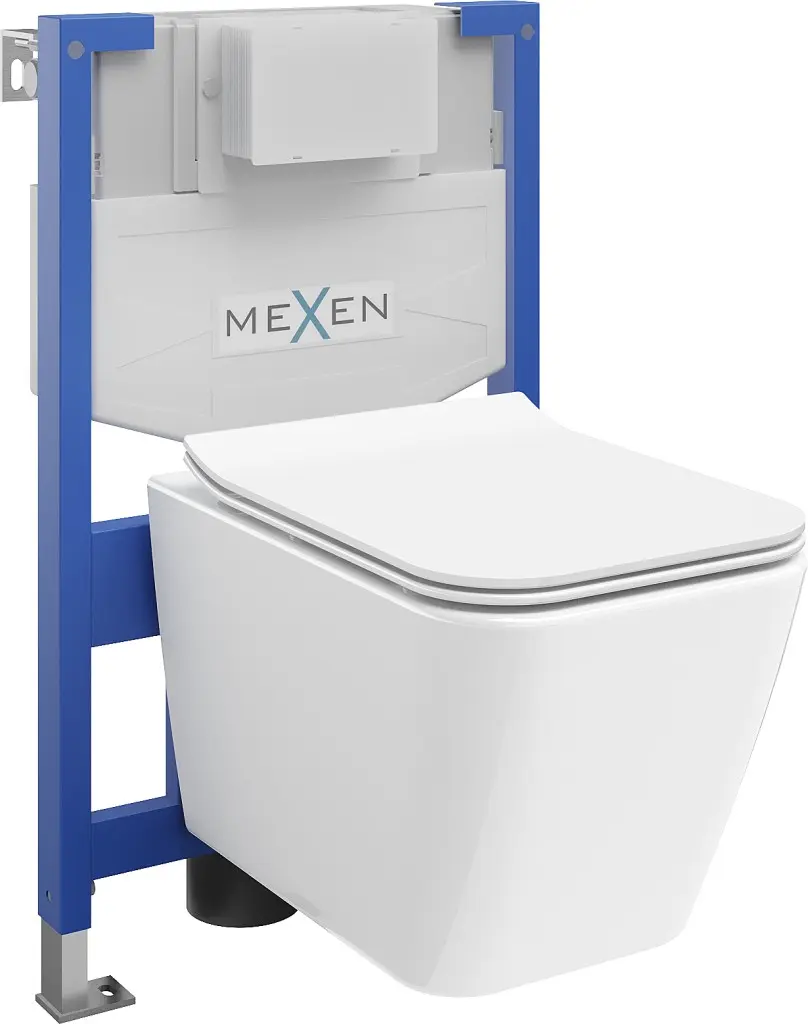 MEXEN/S WC předstěnová instalační sada Fenix XS-F s mísou WC Cube sedátko softclose, bílá 68030924000
