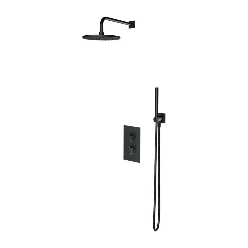 OMNIRES Contour - Sprchový set s termostatem pod omítku, s tělesem, průměr 25 cm, kartáčovaný antracit SYSCT11AT